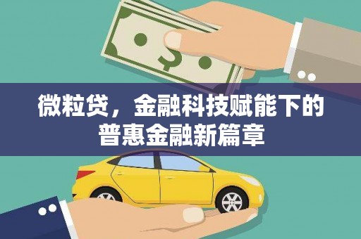 盐津微粒贷，金融科技赋能下的普惠金融新篇章
