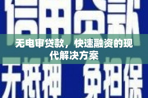 盐津无电审贷款，快速融资的现代解决方案