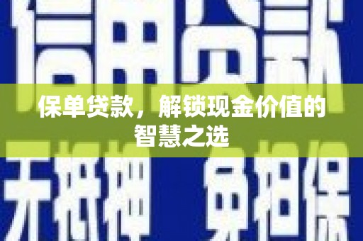 盐津保单贷款，解锁现金价值的智慧之选