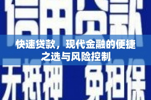 盐津快速贷款，现代金融的便捷之选与风险控制