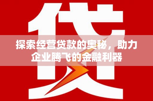 盐津探索经营贷款的奥秘，助力企业腾飞的金融利器