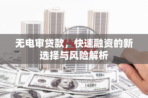 盐津无电审贷款，快速融资的新选择与风险解析