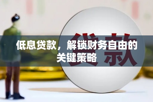 盐津低息贷款，解锁财务自由的关键策略