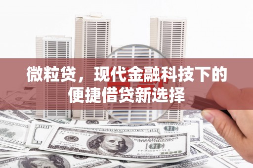 盐津微粒贷，现代金融科技下的便捷借贷新选择
