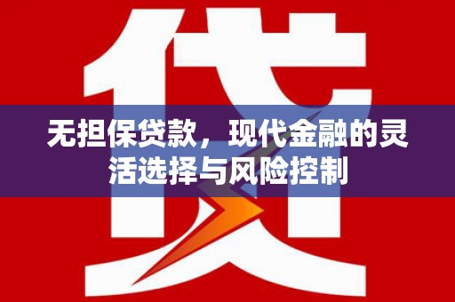 盐津无担保贷款，现代金融的灵活选择与风险控制