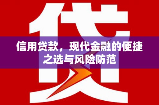 盐津信用贷款，现代金融的便捷之选与风险防范