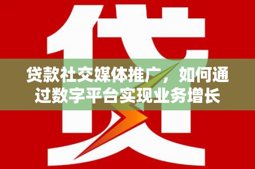 盐津贷款社交媒体推广，如何通过数字平台实现业务增长