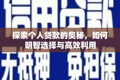 盐津探索个人贷款的奥秘，如何明智选择与高效利用