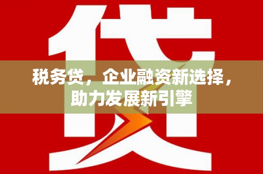盐津税务贷，企业融资新选择，助力发展新引擎
