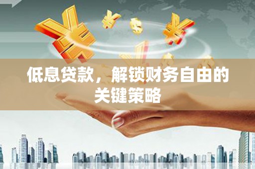 盐津低息贷款，解锁财务自由的关键策略