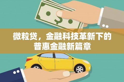 盐津微粒贷，金融科技革新下的普惠金融新篇章