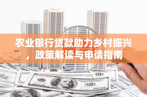 盐津农业银行贷款助力乡村振兴，政策解读与申请指南