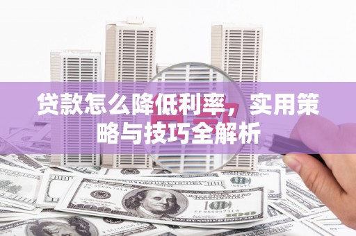 盐津贷款怎么降低利率，实用策略与技巧全解析