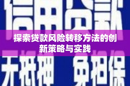 盐津探索贷款风险转移方法的创新策略与实践